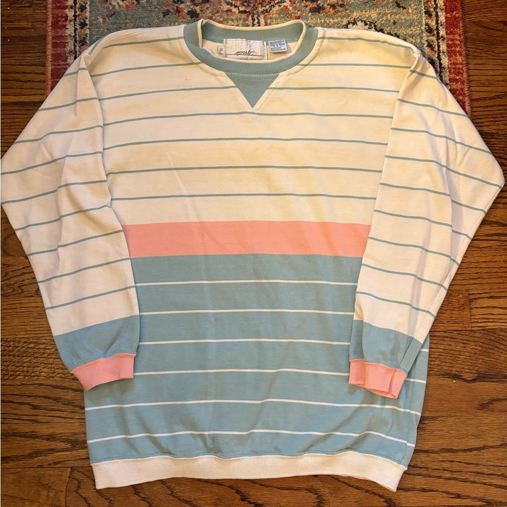 Vintage 80s/90s knit pastel athleisure women’s Sweater size small